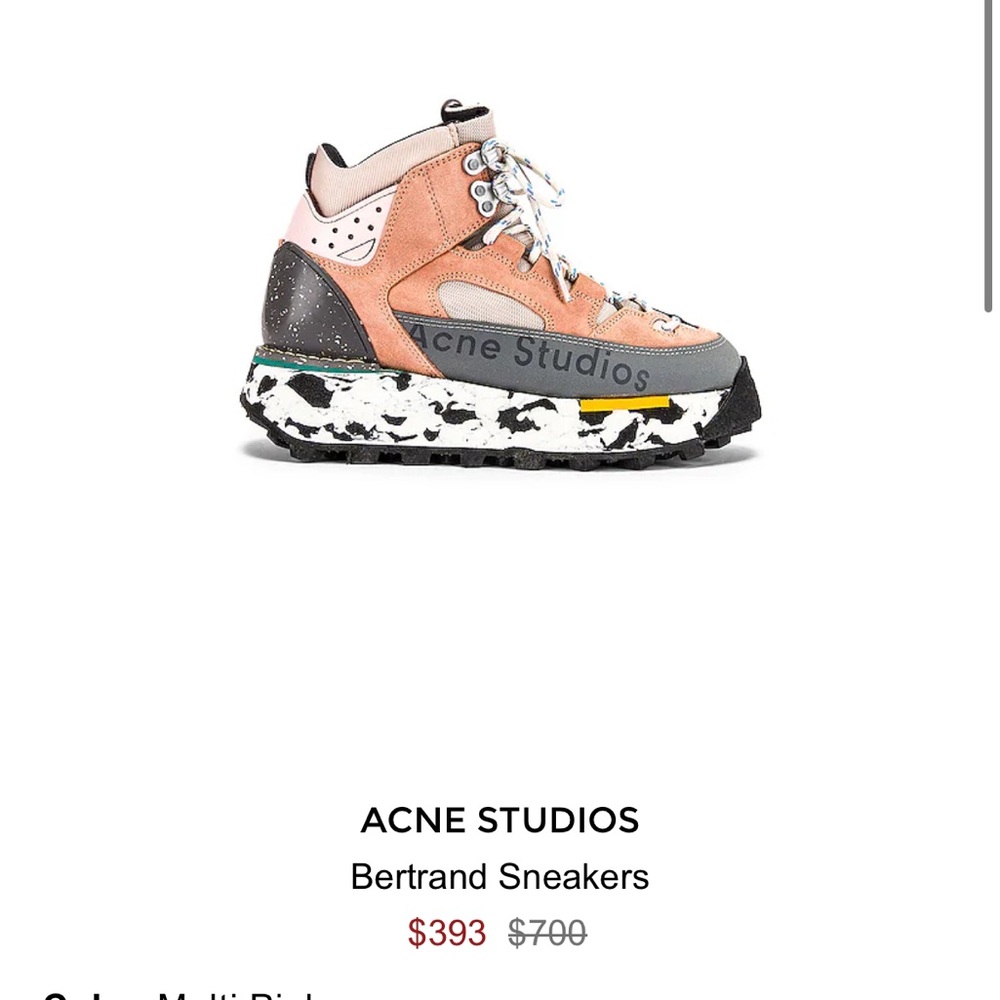 Acne studios bertrand sneaker boots sz 8